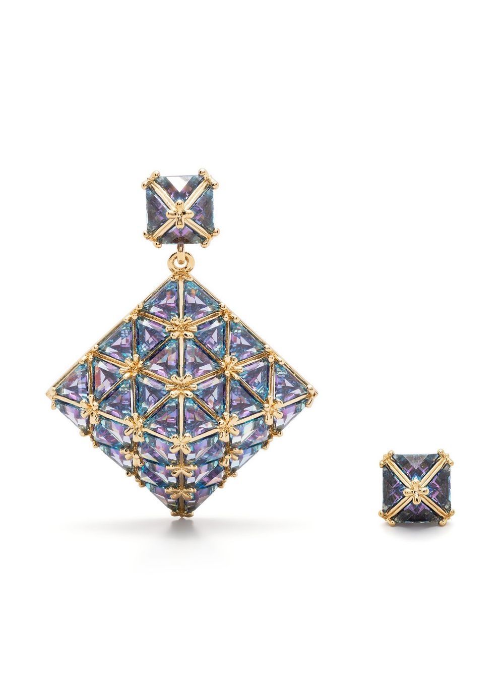Swarovski Curiosa 不对称吊饰耳环 - 蓝色