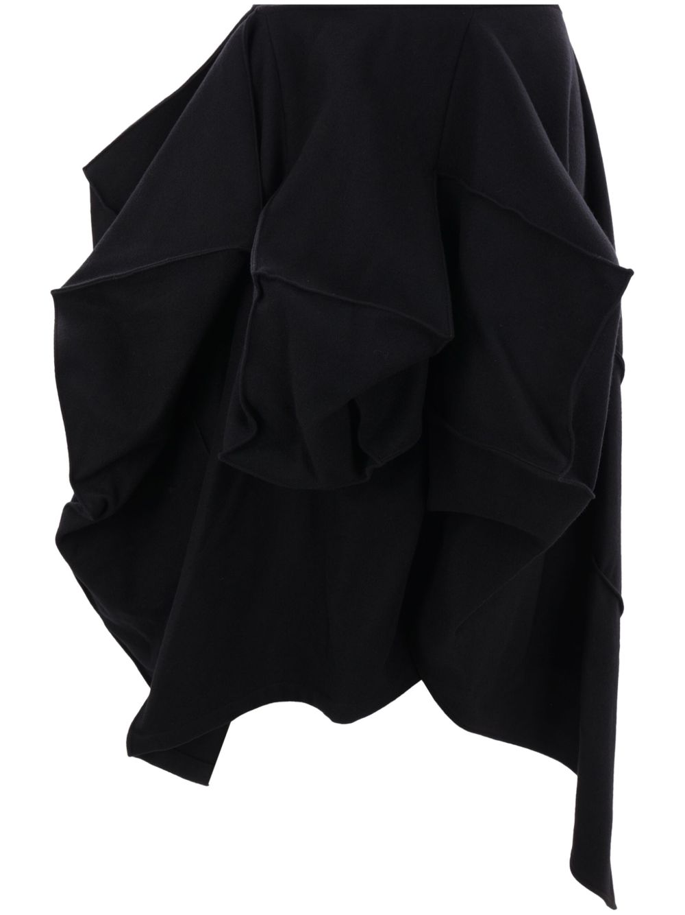 Yohji Yamamoto 不对称设计半身裙 - 黑色