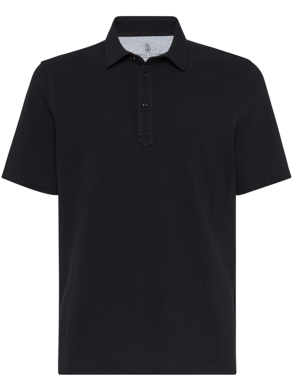 Brunello Cucinelli 搭扣棉polo衫 - 黑色