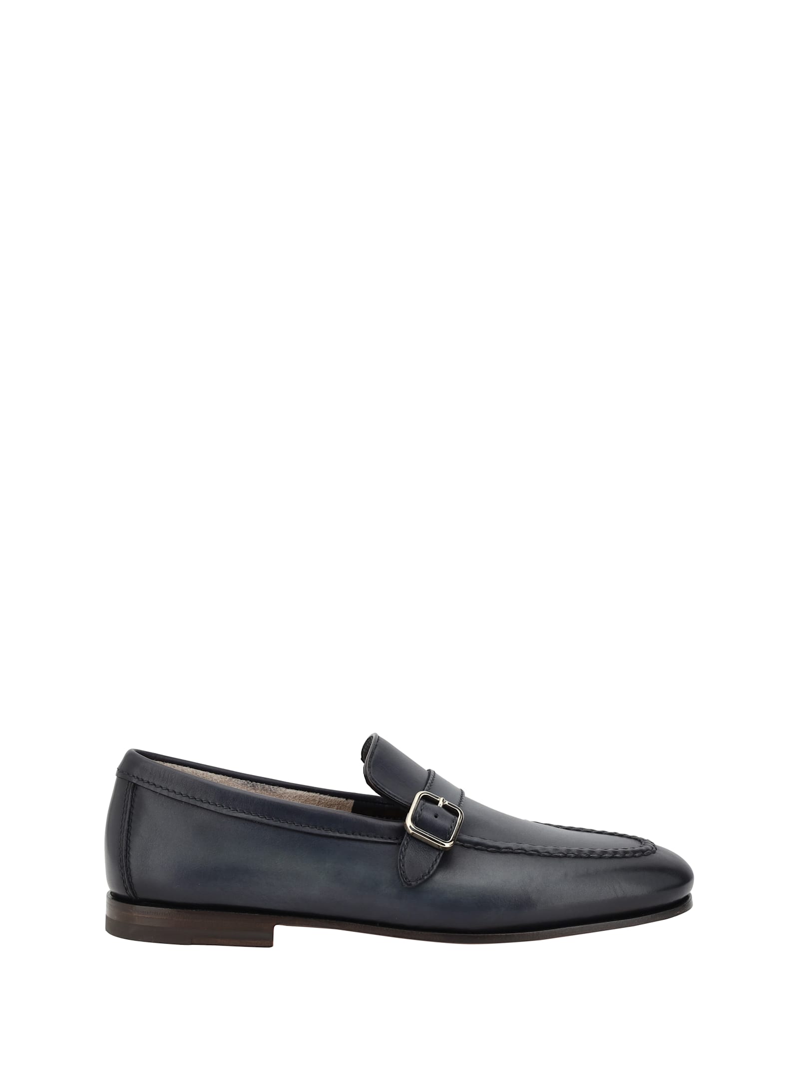 Santoni 乐福鞋 单扣设计