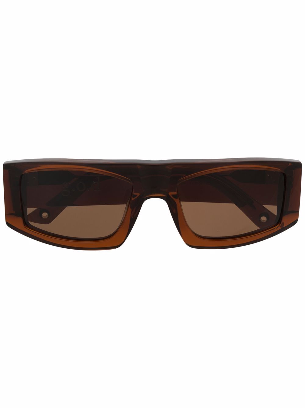 G.O.D Eyewear Seven 几何镜框太阳眼镜 - 褐色