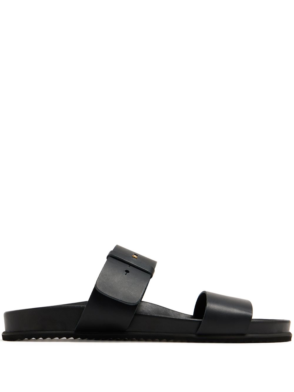 Ancient Greek Sandals 圆头皮质凉鞋 - 黑色
