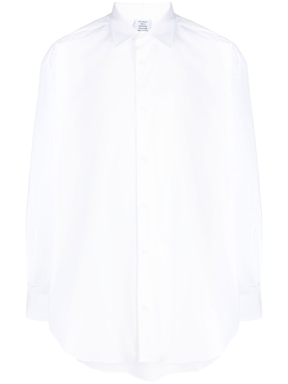 VETEMENTS logo印花长袖衬衫 - 白色