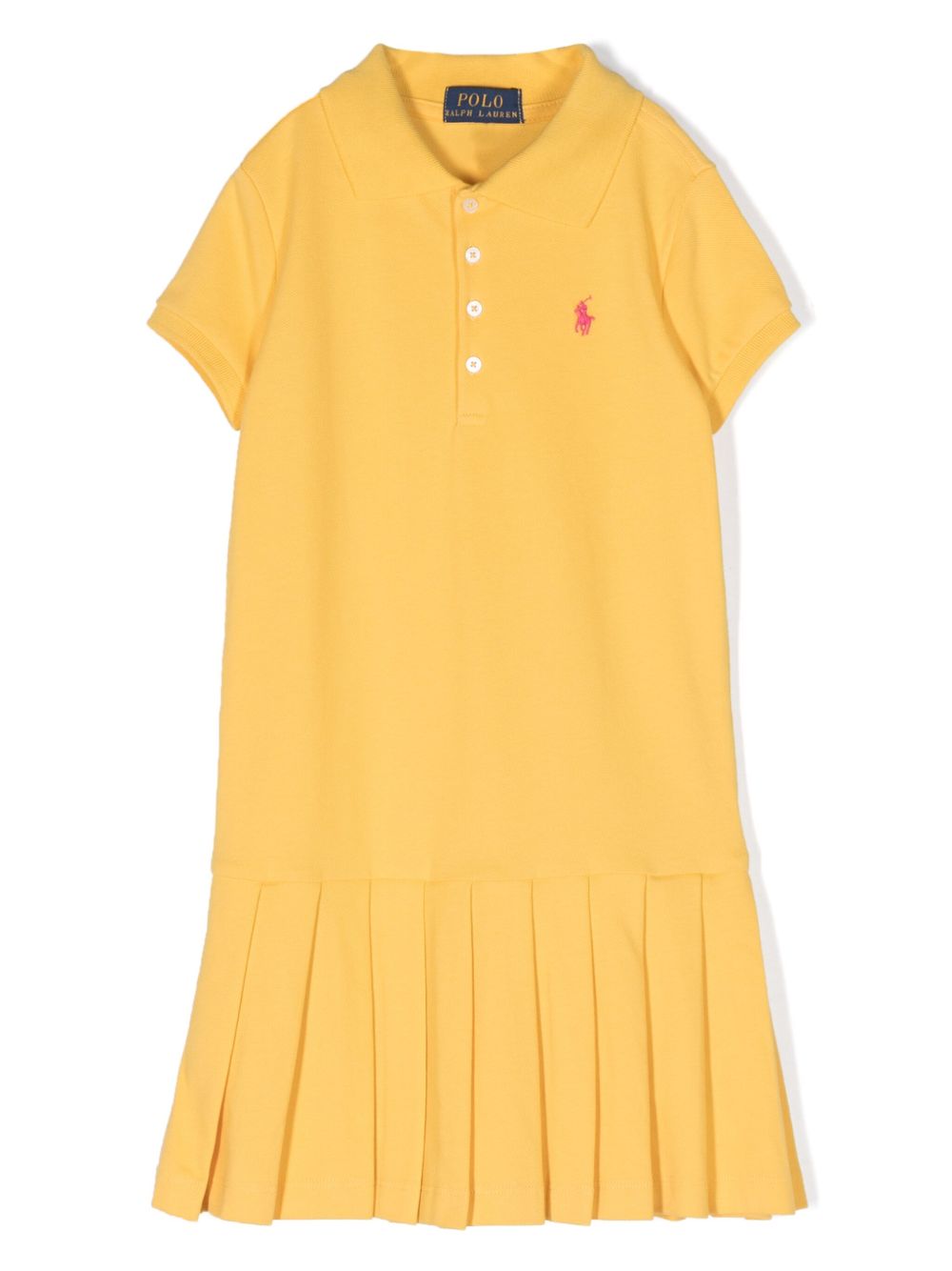 POLO RALPH LAUREN KIDS Polo Pony 棉连衣裙 - 黄色