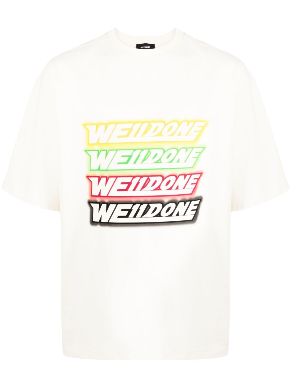 We11done 重复logo印花T恤 - 中性色