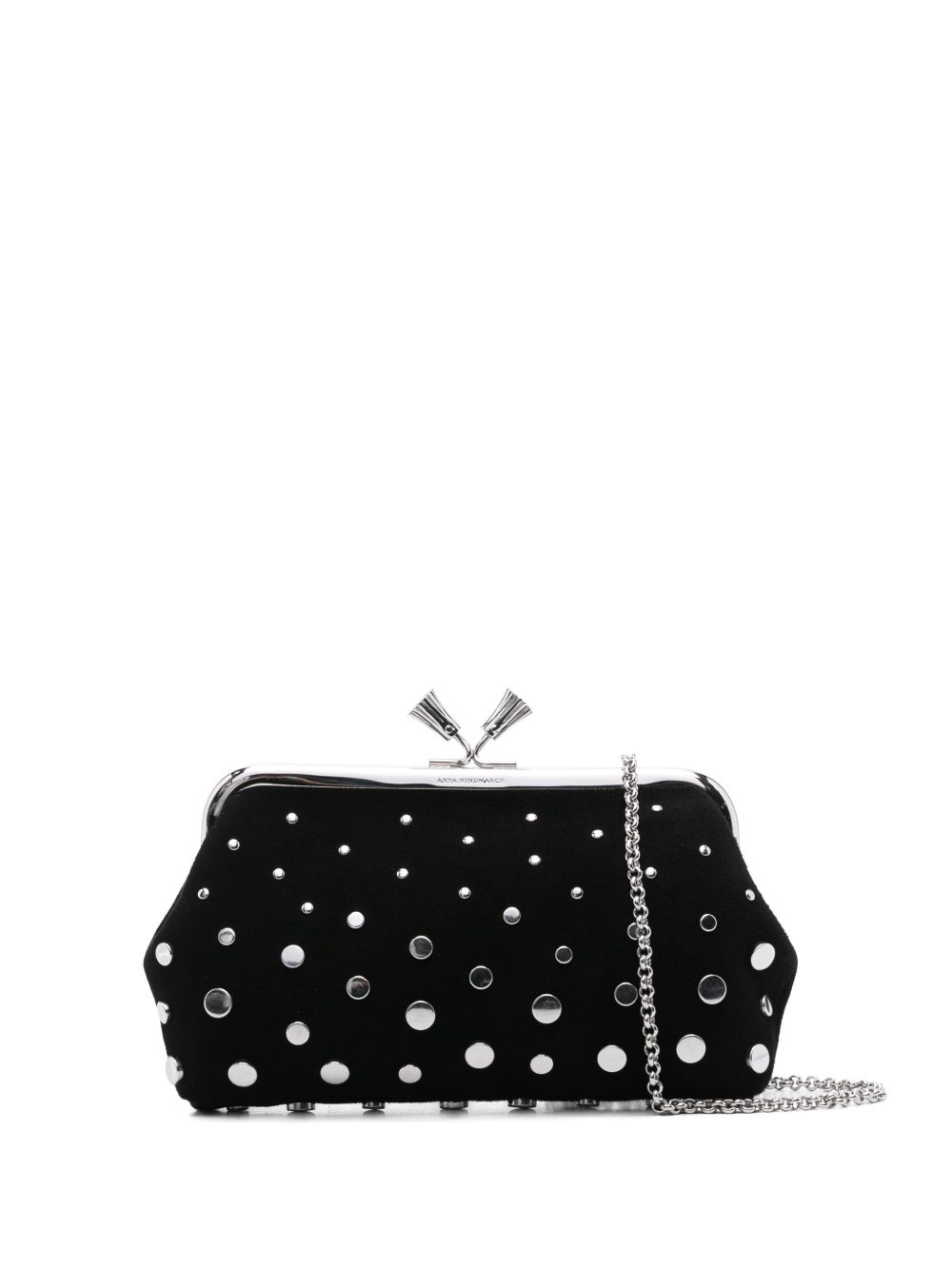 Anya Hindmarch stud-embellished clutch bag - 黑色