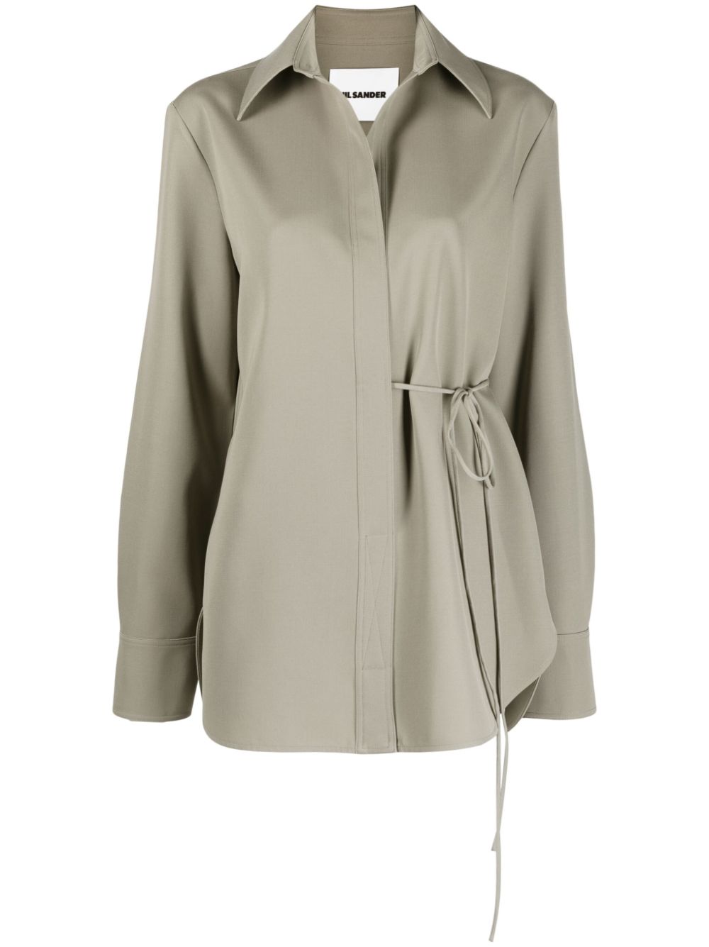 Jil Sander 自带打结式衬衫 - 绿色