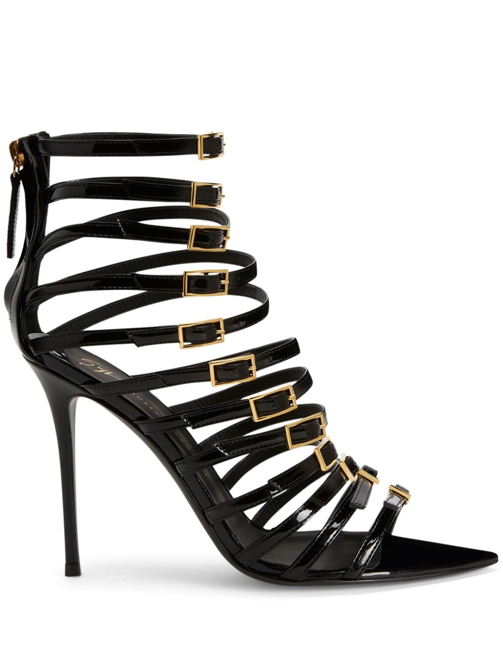 Giuseppe Zanotti Intriigo Punk 饰带设计高跟凉鞋 - 黑色