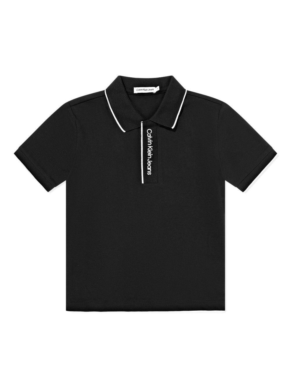 Calvin Klein Kids logo polo衫 - 黑色
