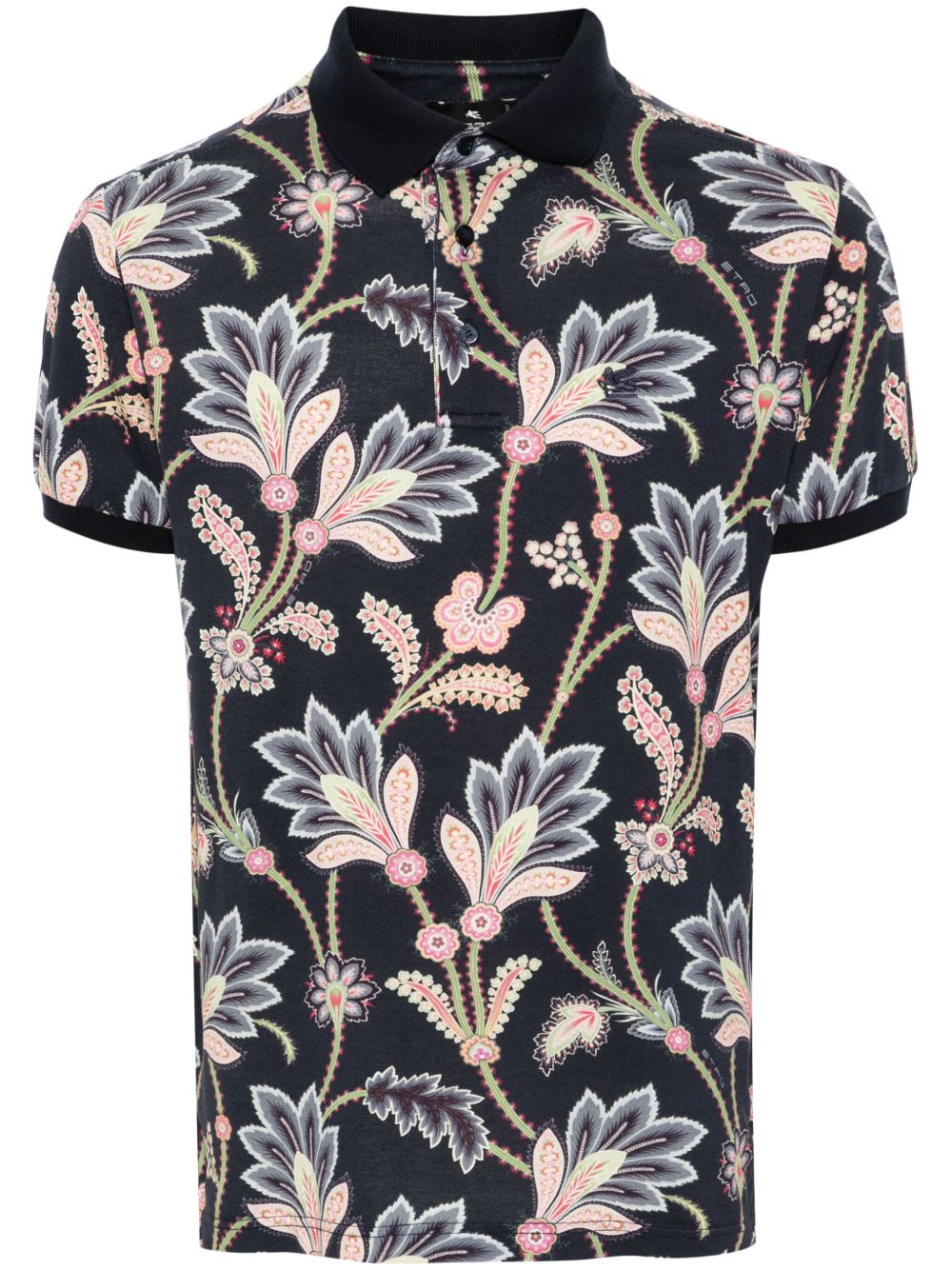 ETRO 佩斯理印花polo衫 - 蓝色