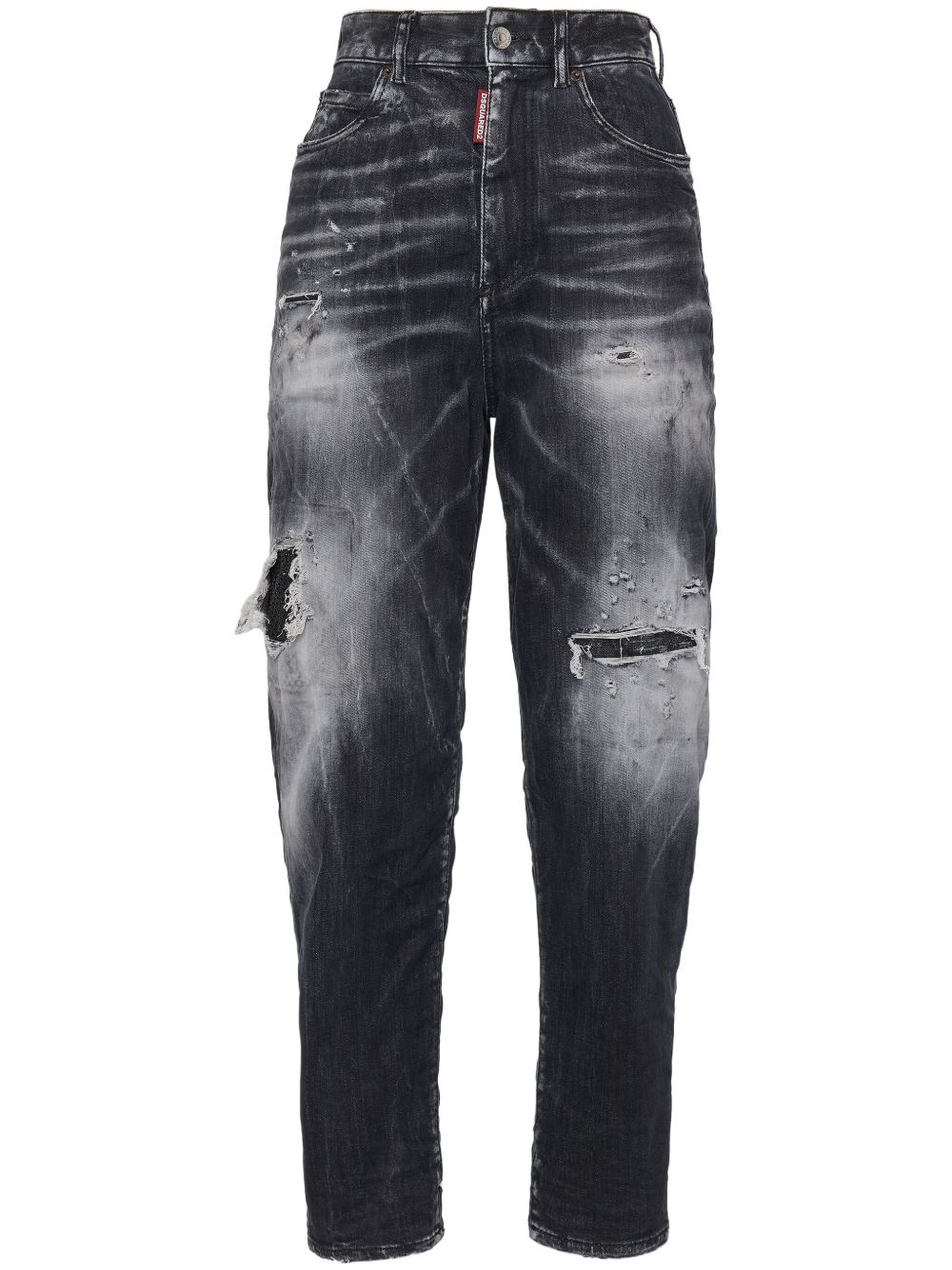 DSQUARED2 仿旧直筒牛仔裤 - 黑色