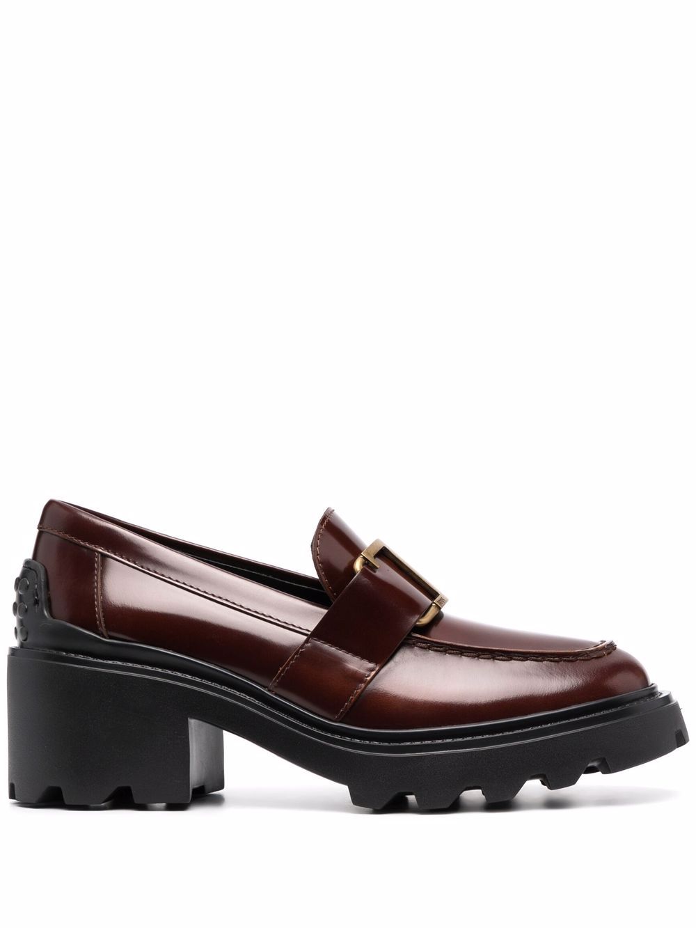 Tod's 托德斯 粗跟皮质乐福鞋 - 褐色