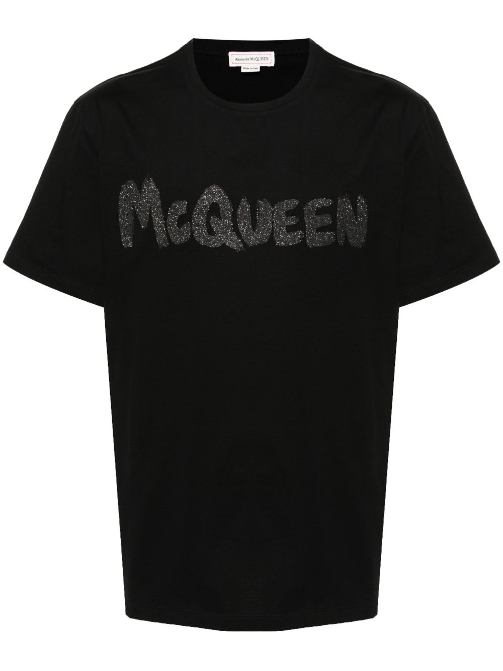 Alexander McQueen logo印花棉T恤 - 黑色