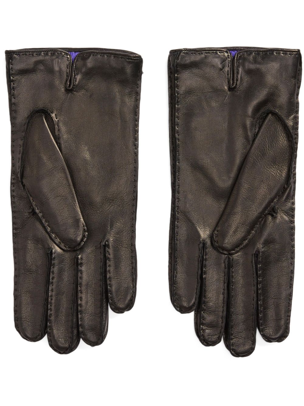 Ralph Lauren Purple Label 皮质手套 - 黑色