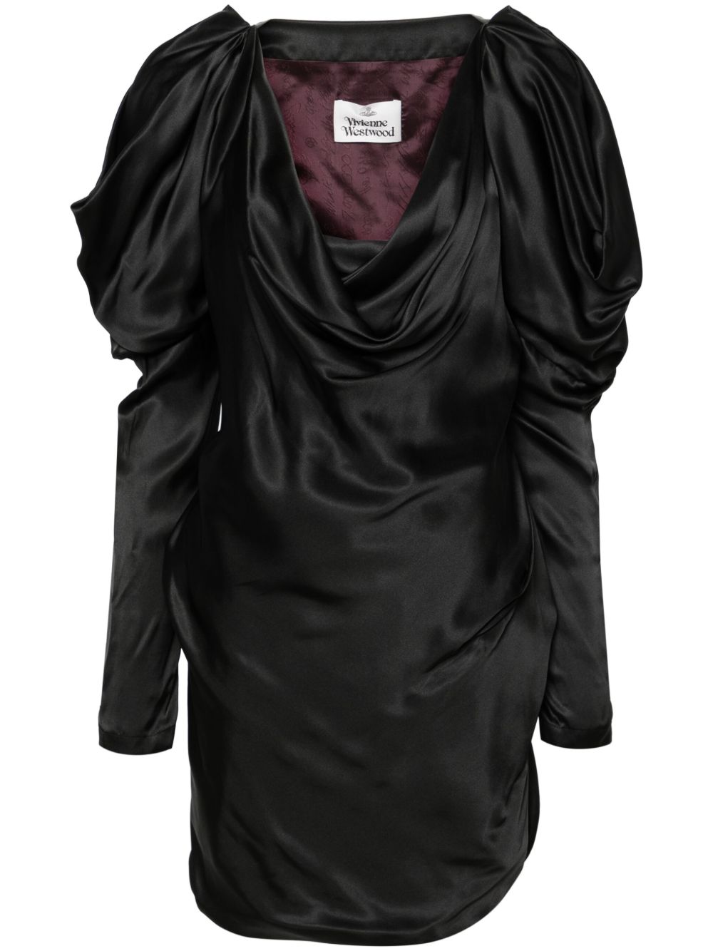 Vivienne Westwood Pre-Owned New Virginia 缎面迷你连衣裙（2000年代典藏款） - 黑色