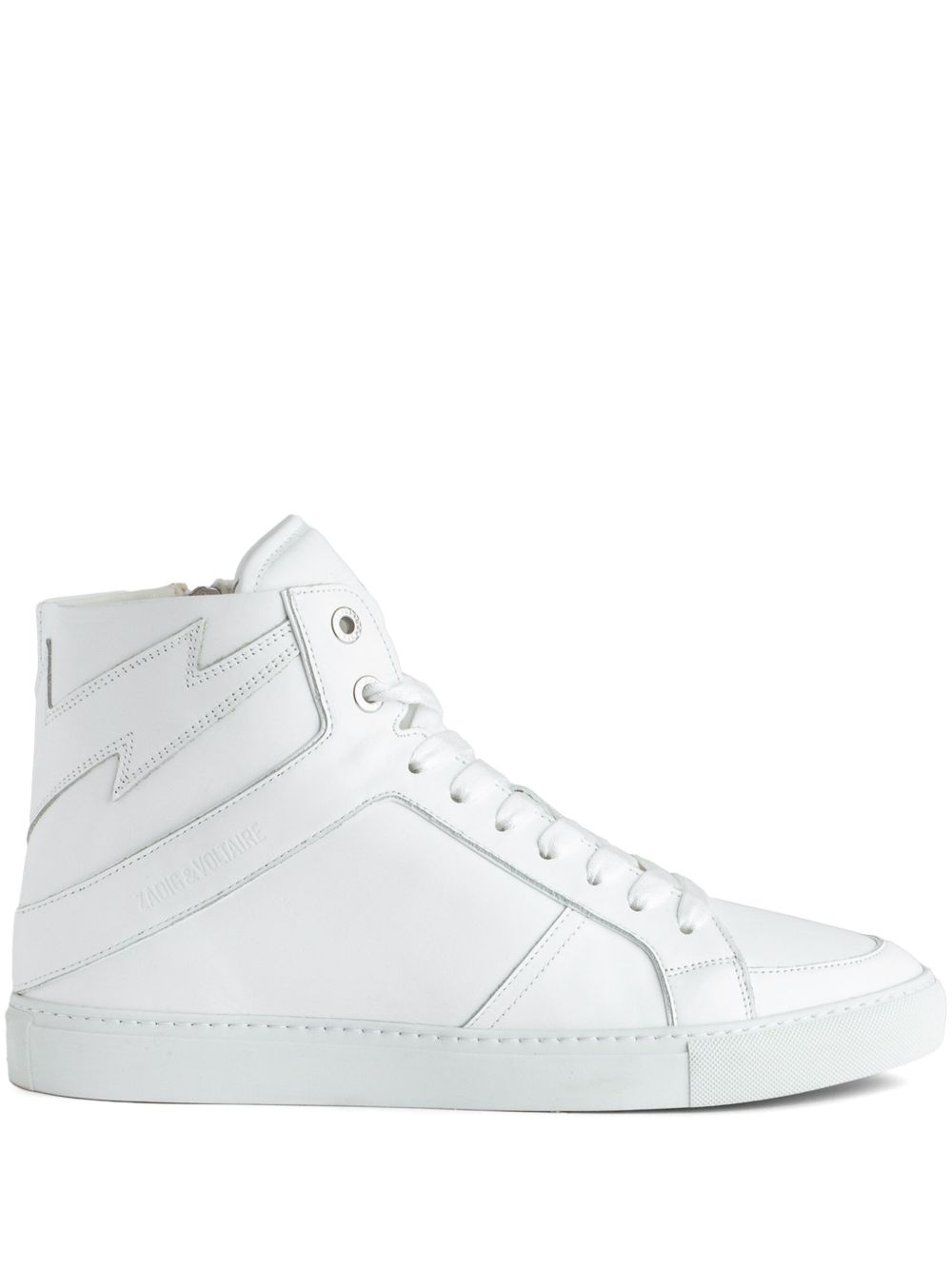 Zadig&Voltaire ZV1747 皮质高帮运动鞋 - 白色