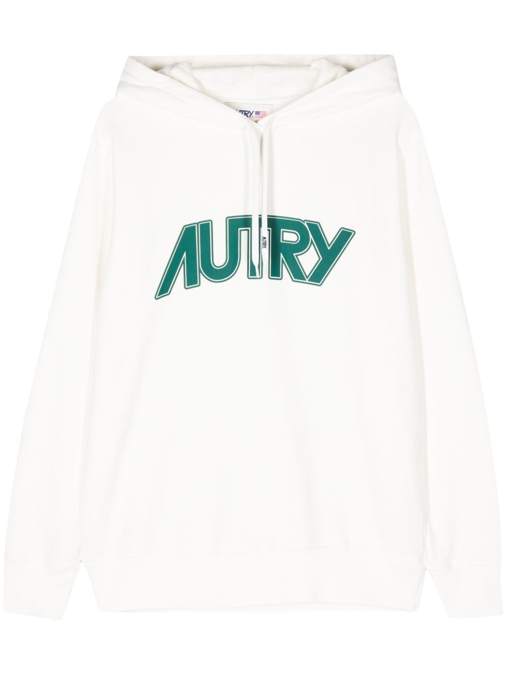 Autry logo印花棉连帽衫 - 白色