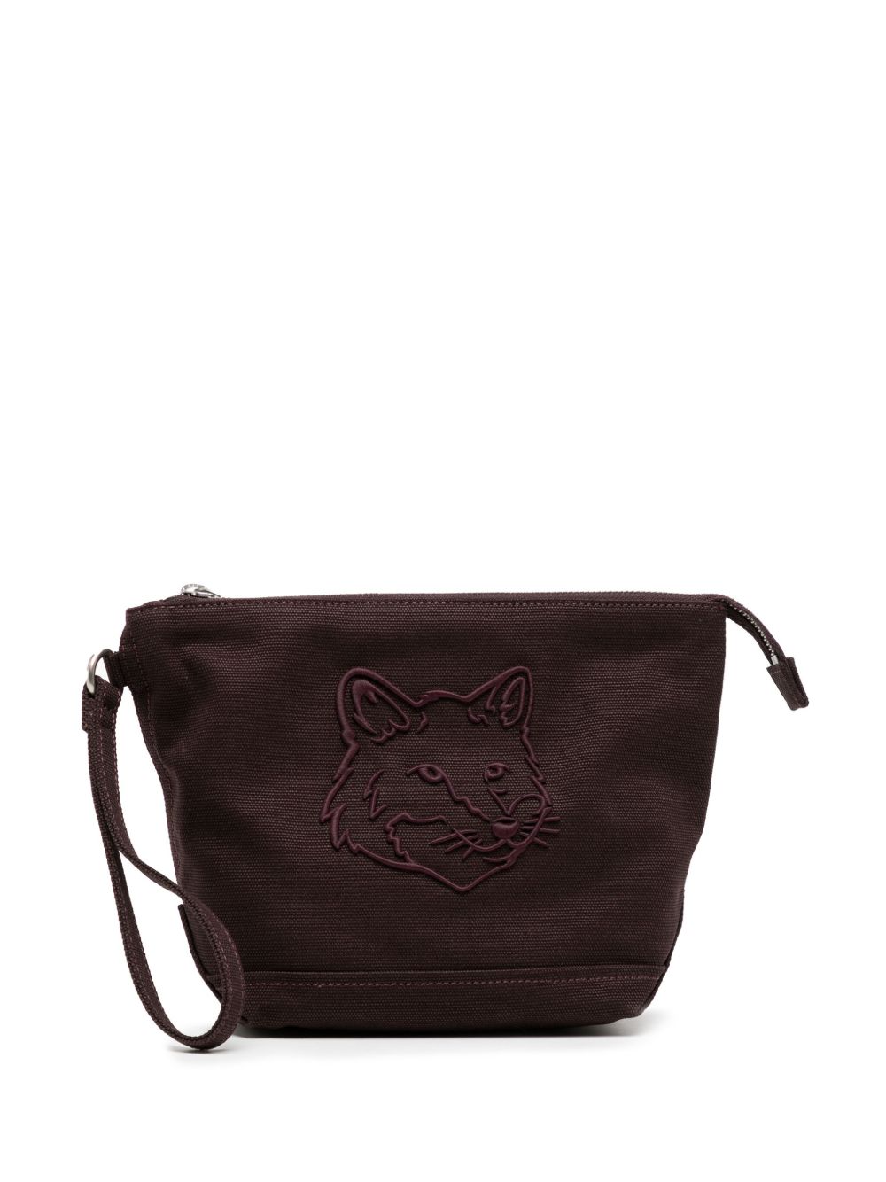 Maison Kitsuné Bold Fox Head 帆布手拿包 - 褐色