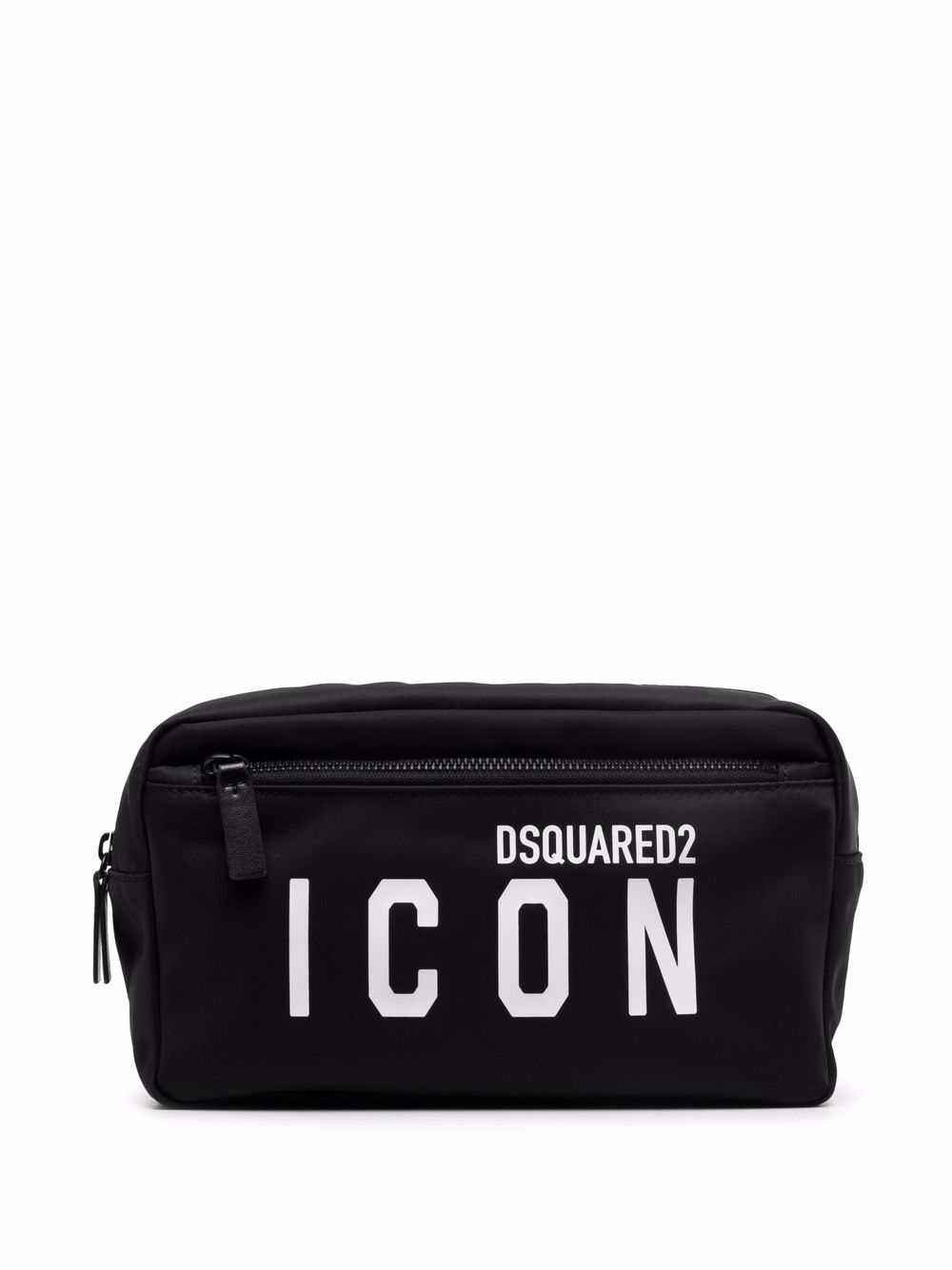 DSQUARED2 D2次方 logo印花拉链洗漱包 - 黑色