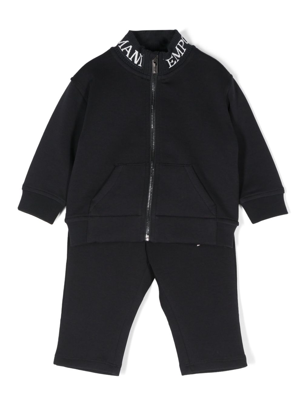 Emporio Armani Kids logo嵌花运动套装 - 蓝色
