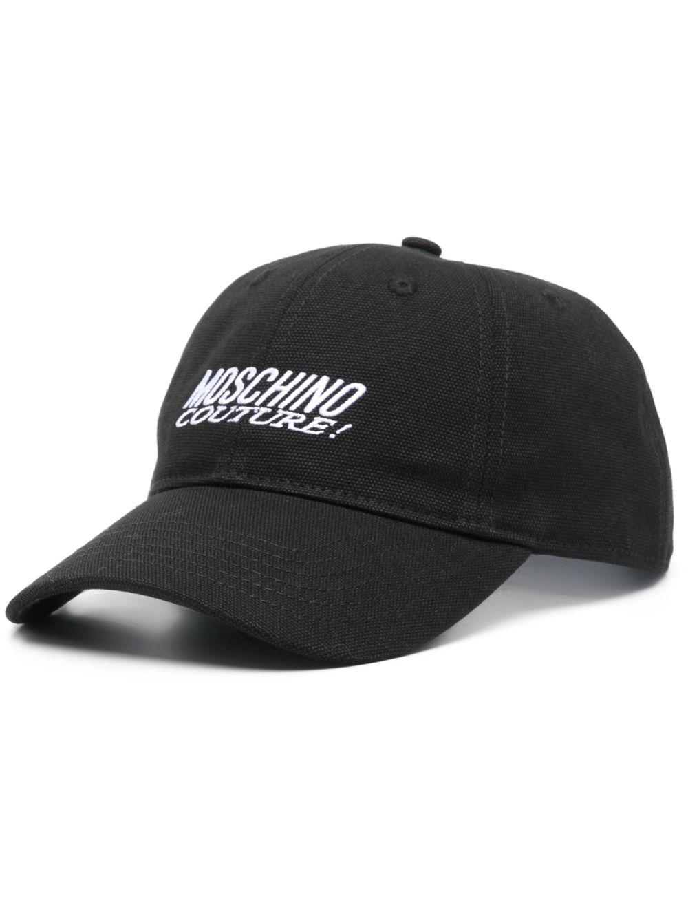 Moschino logo刺绣棒球帽 - 黑色