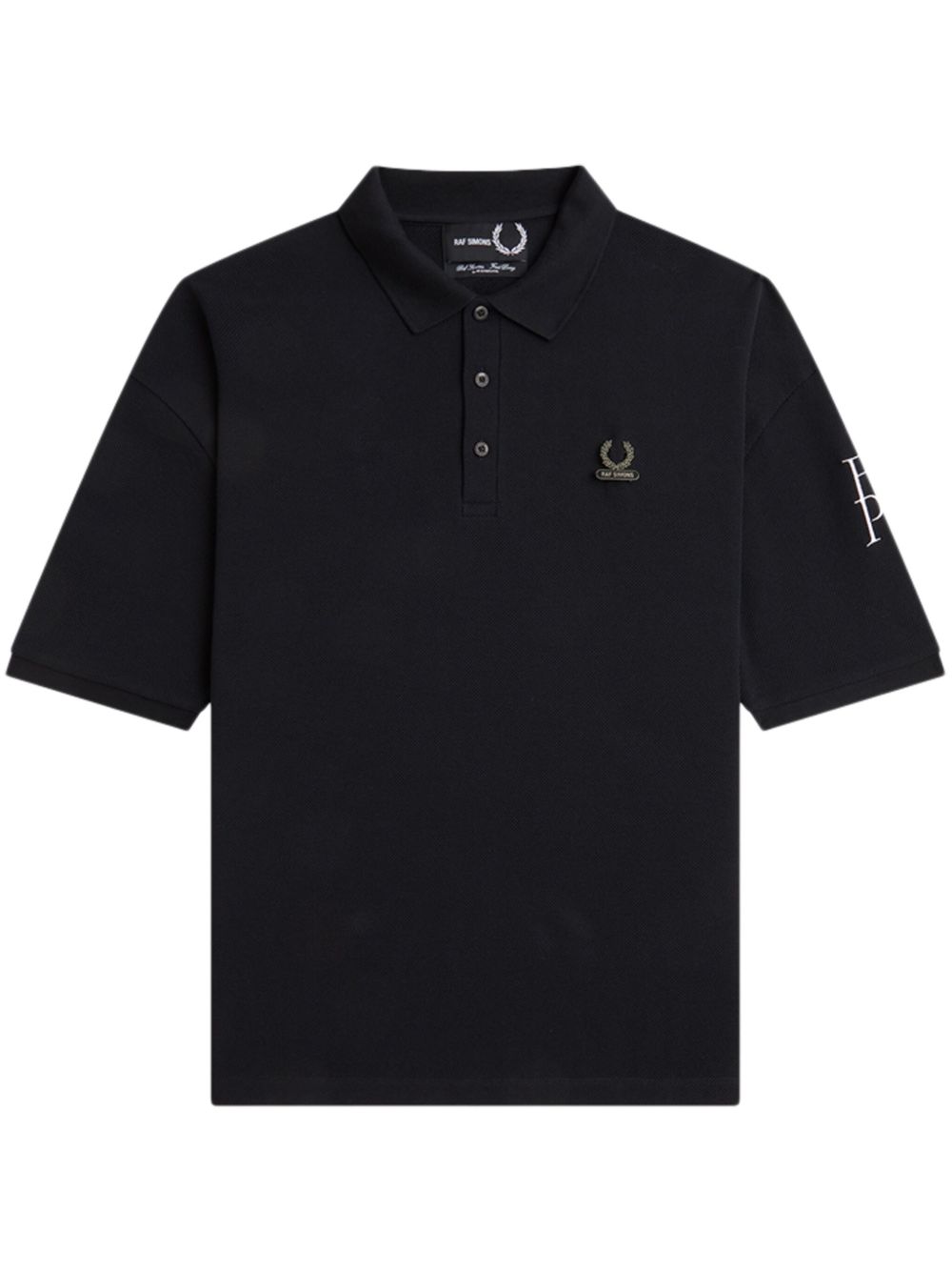 Raf Simons X Fred Perry logo标牌棉polo衫 - 黑色