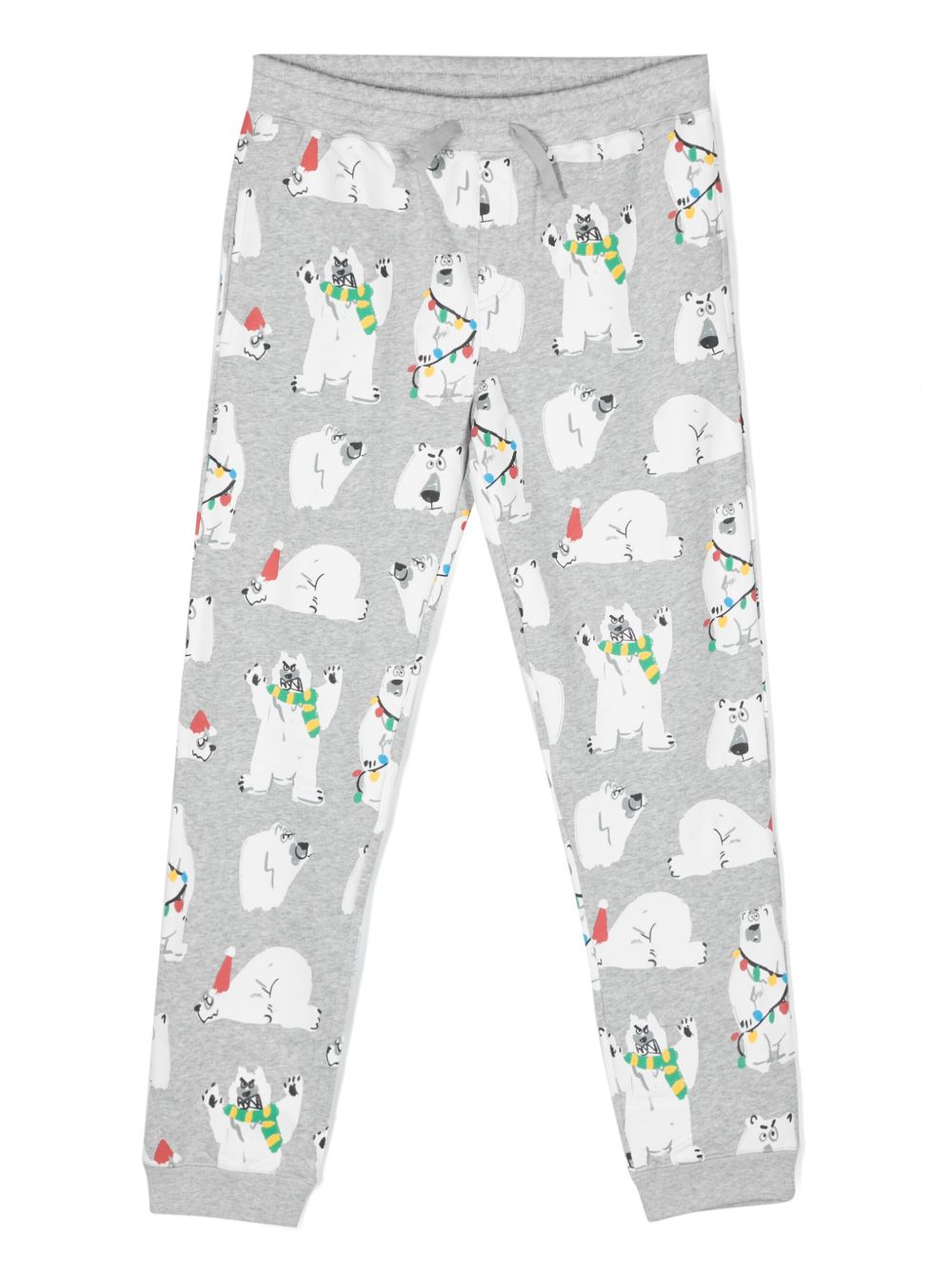 Stella McCartney Kids 北极熊印花棉长裤 - 灰色