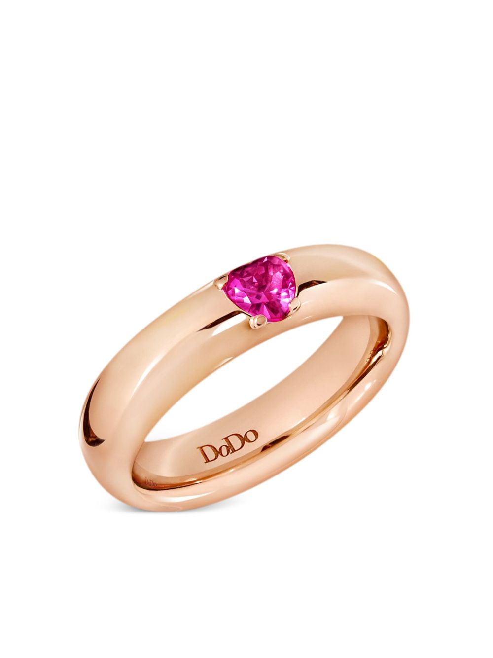 Dodo 9K玫瑰金 Heart 指环戒指 - 粉色