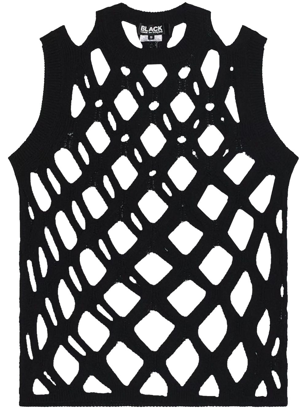 Comme Des Garçons Comme Des Garçons 镂空针织长袖上衣 - 黑色