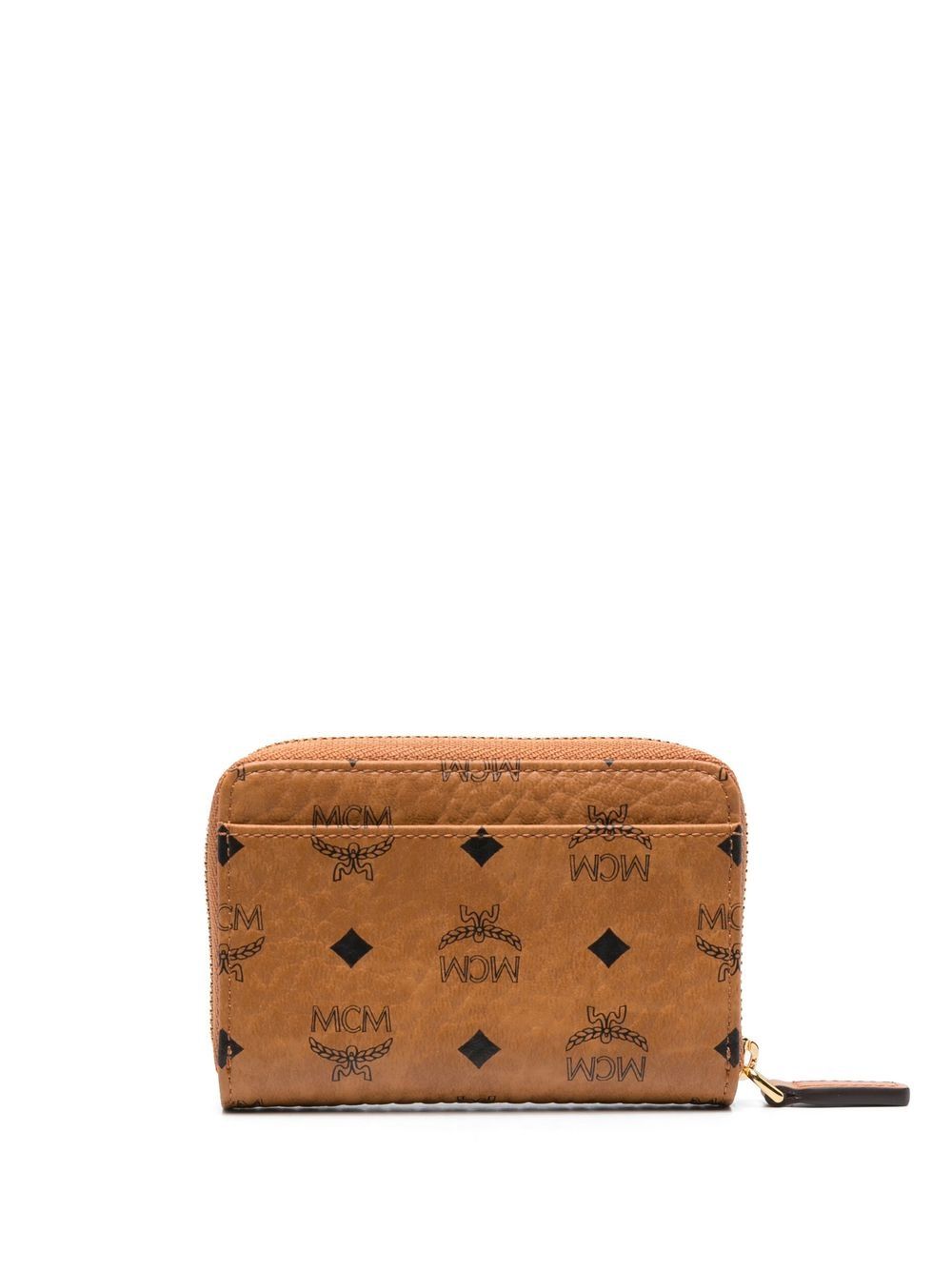 MCM logo印花拉链钱包 - 褐色