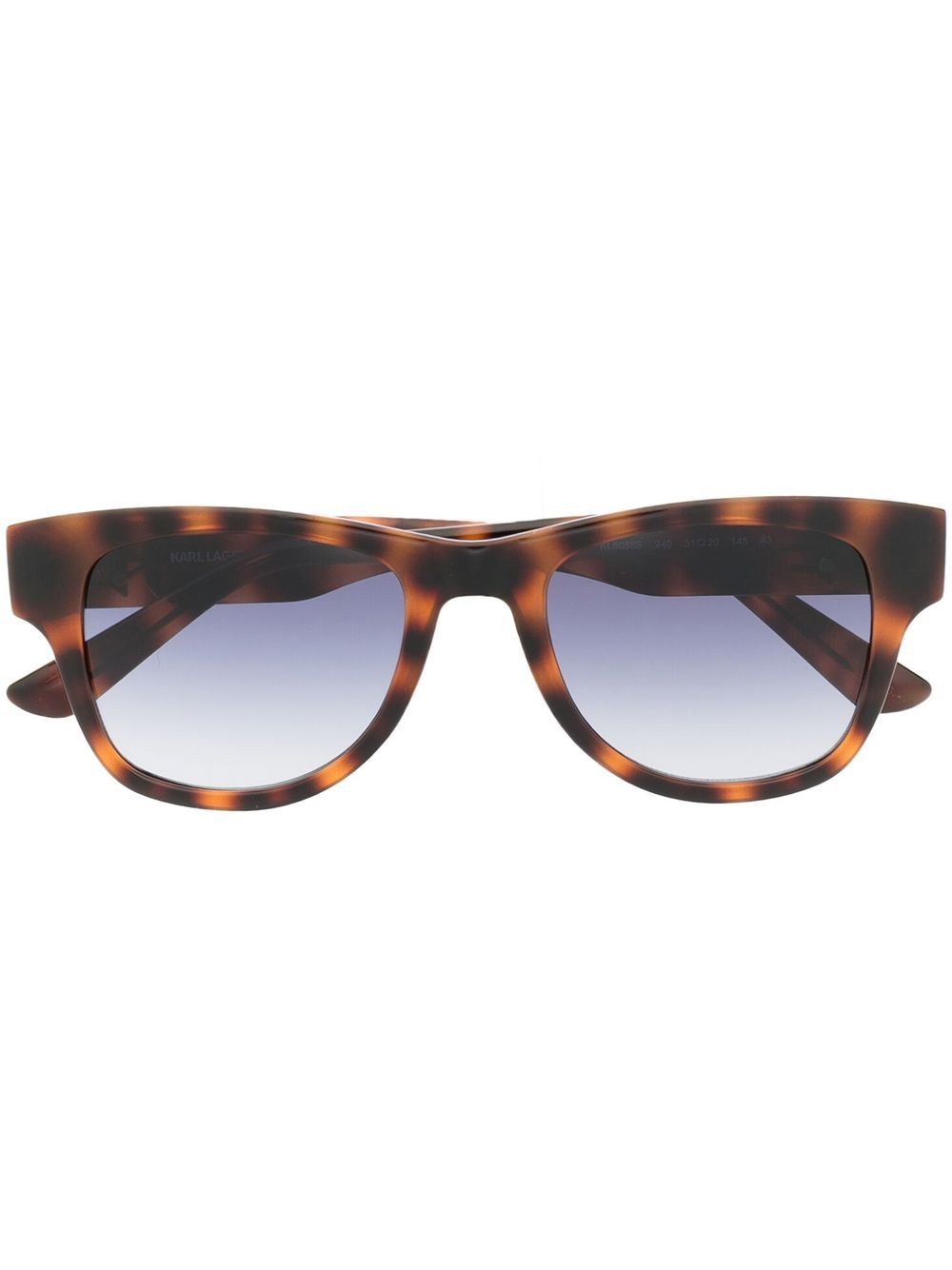 Karl Lagerfeld logo标牌方框太阳眼镜 - 褐色