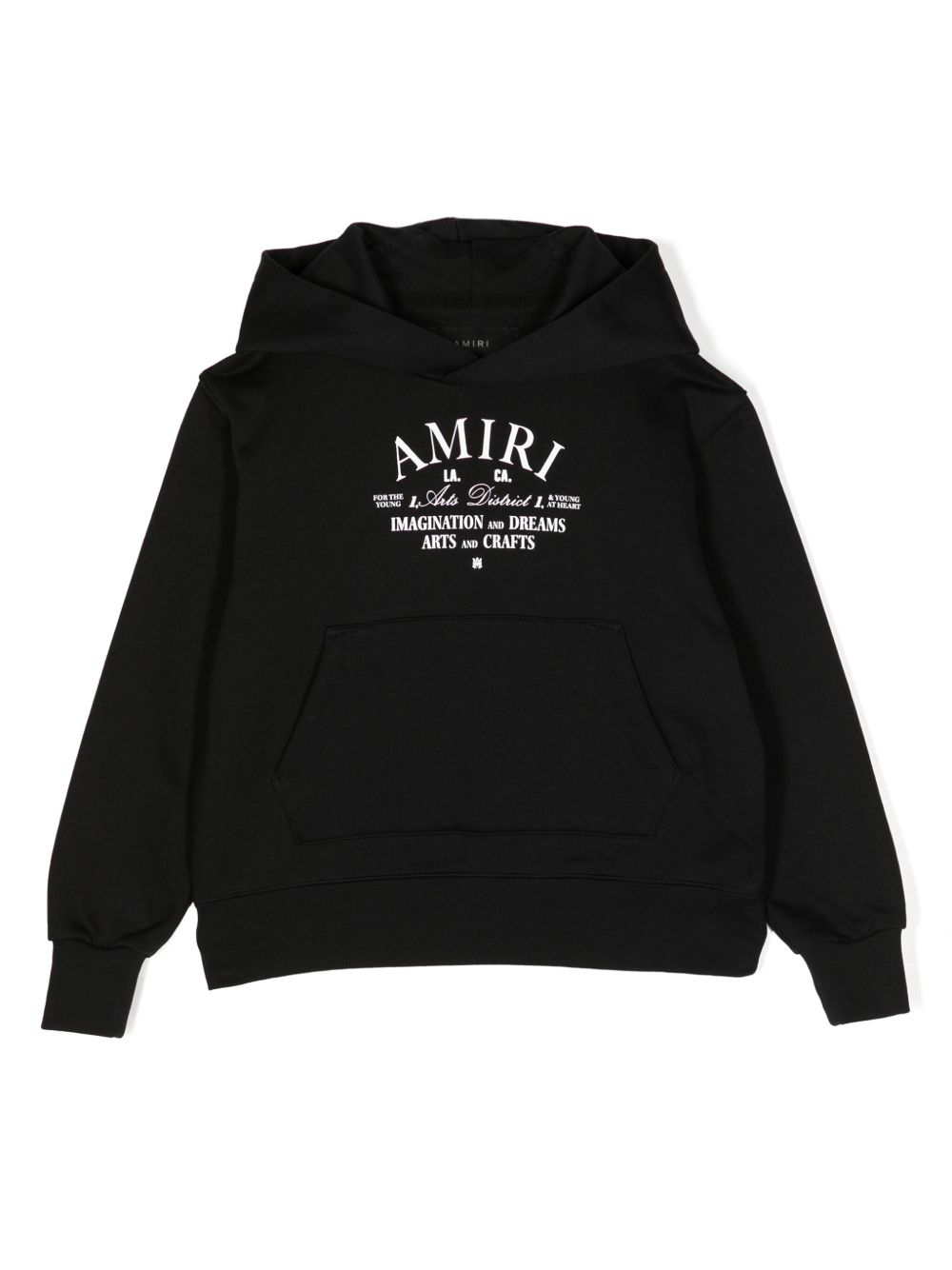 AMIRI KIDS logo印花棉连帽衫 - 黑色