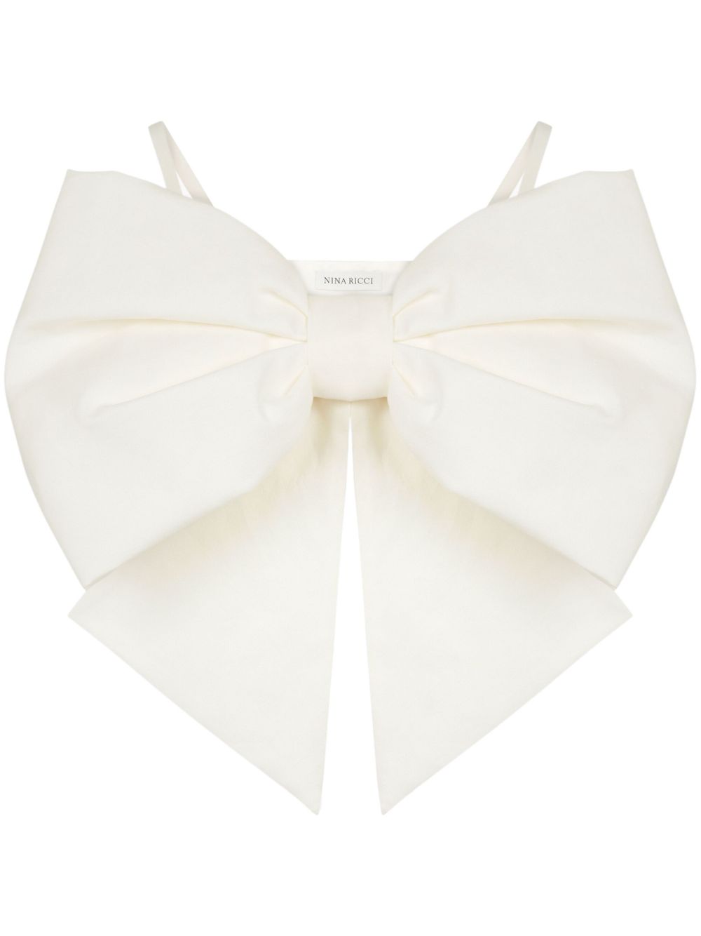 Nina Ricci 蝴蝶结亚麻文胸 - 白色