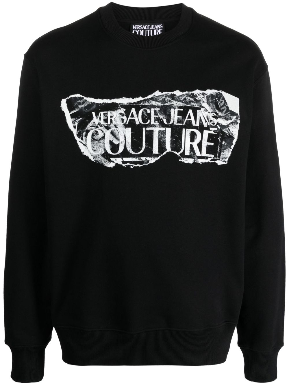 Versace Jeans Couture logo印花棉卫衣 - 黑色