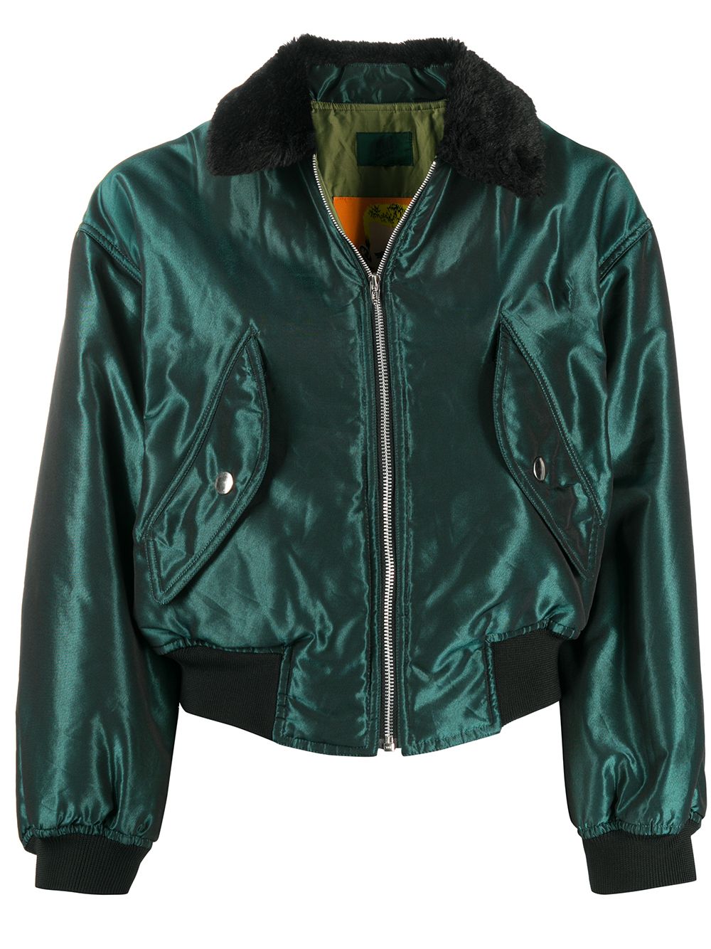 Jean Paul Gaultier Pre-Owned 荧光宽松飞行员夹克 - 绿色