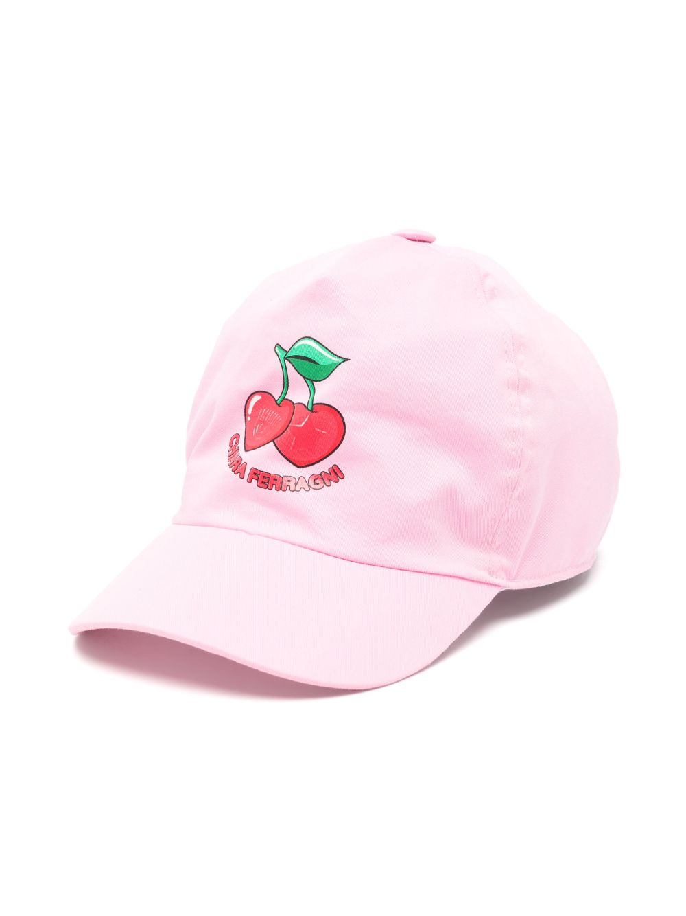 Chiara Ferragni Kids 樱桃印花棉棒球帽 - 粉色