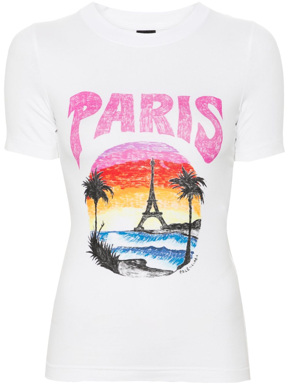 Balenciaga Paris Tropical T恤 - 白色