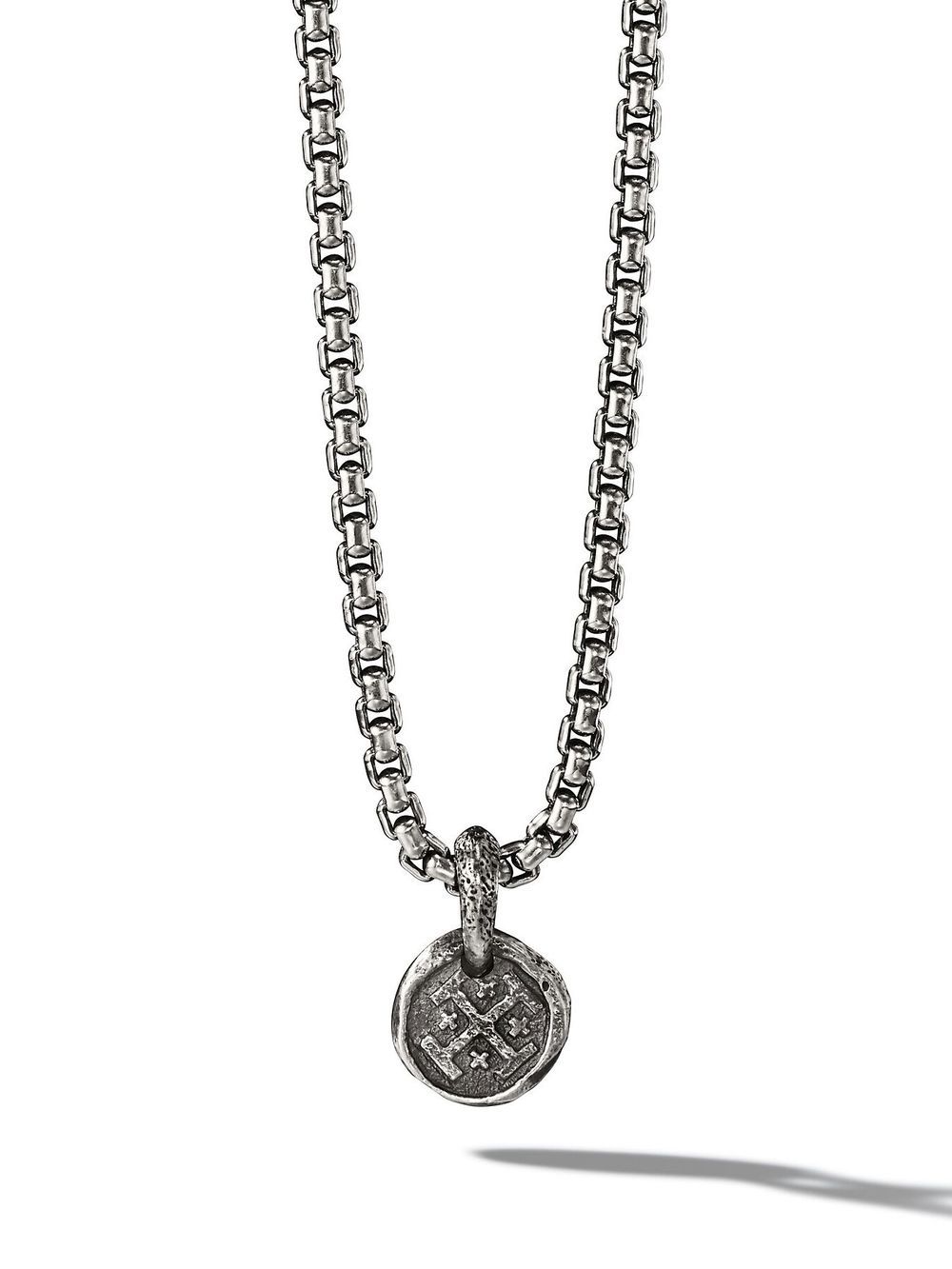 David Yurman 纯银 Shipwreck Coin 吊坠 - 银色