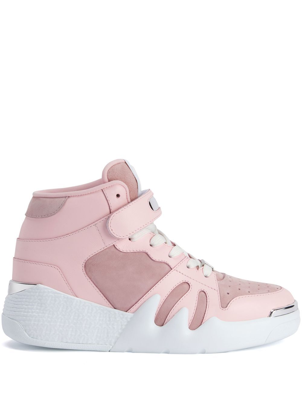 Giuseppe Zanotti 绒面皮拼接高帮板鞋 - 粉色
