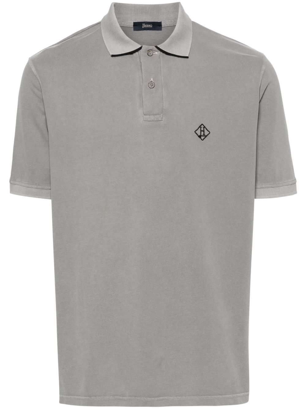 Herno logo刺绣polo衫 - 灰色