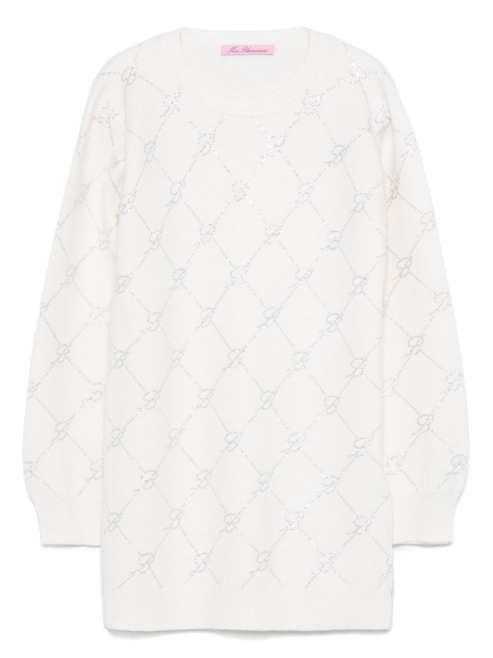Miss Blumarine 晶饰logo毛衣 - 白色