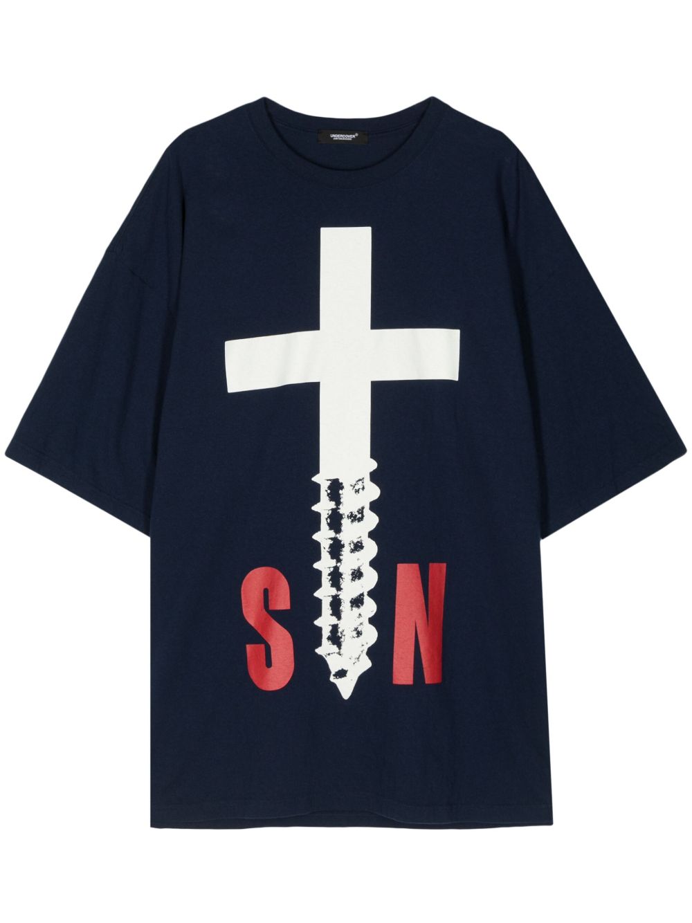 Undercover Cross Screw 棉T恤 - 蓝色