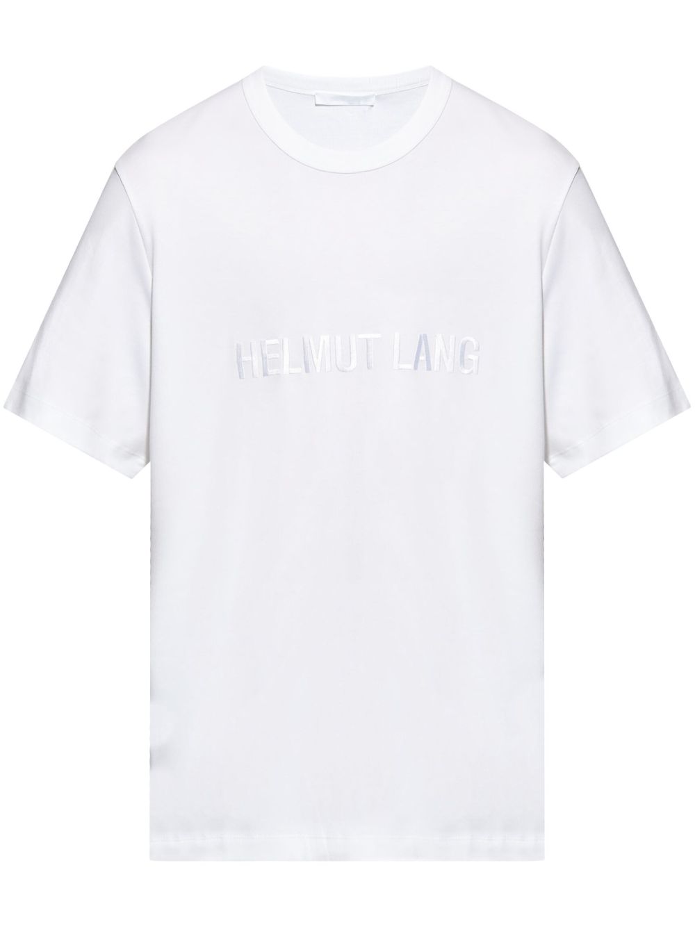 Helmut Lang logo刺绣棉T恤 - 白色