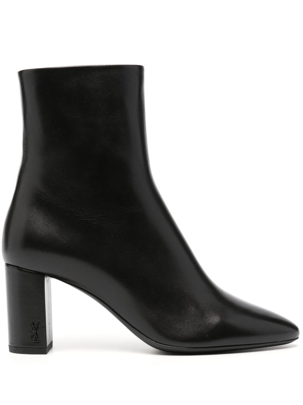 Saint Laurent Lou 中跟及踝靴 - 黑色