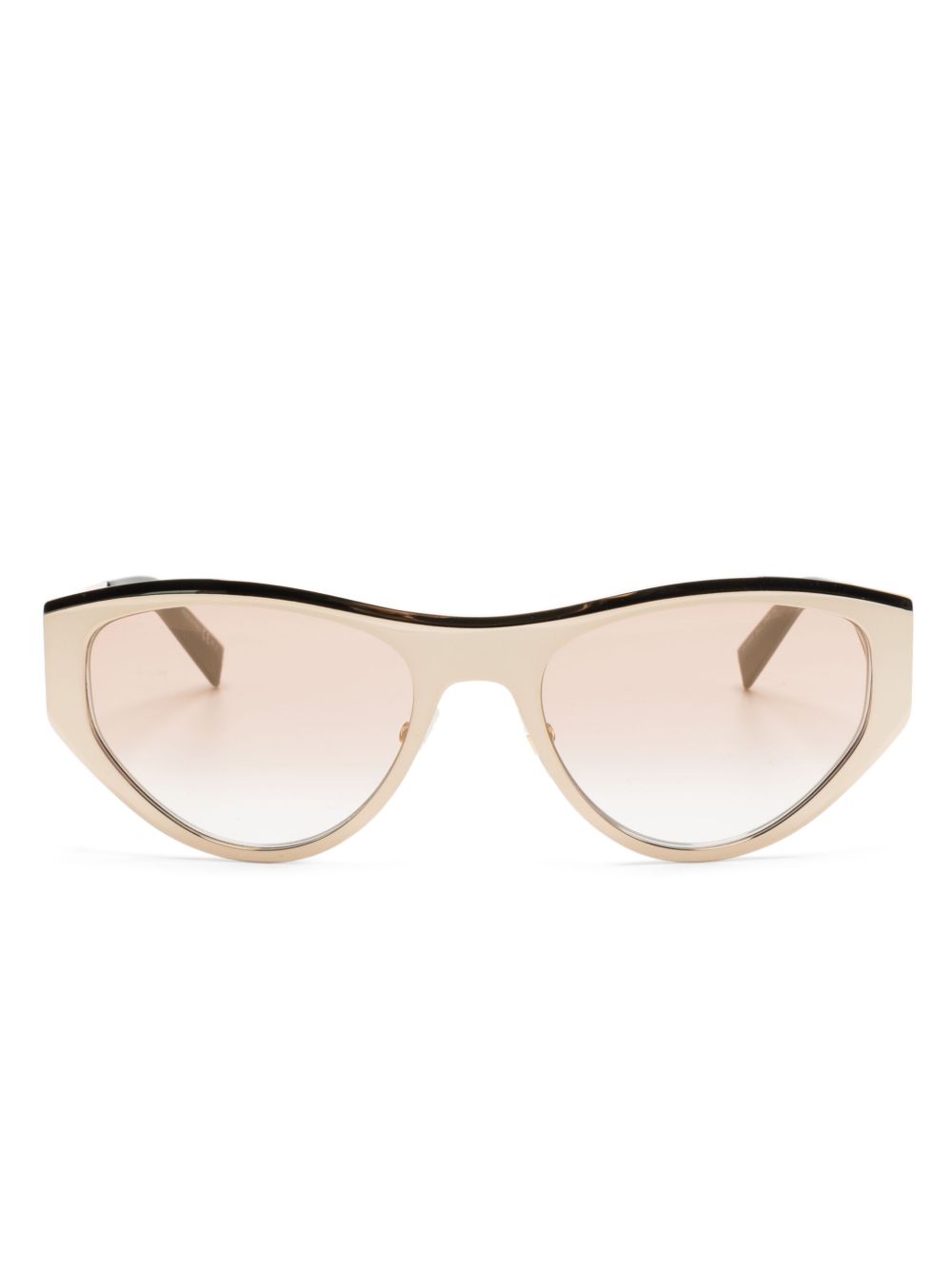Givenchy 镂空logo猫眼框太阳眼镜 - 金色