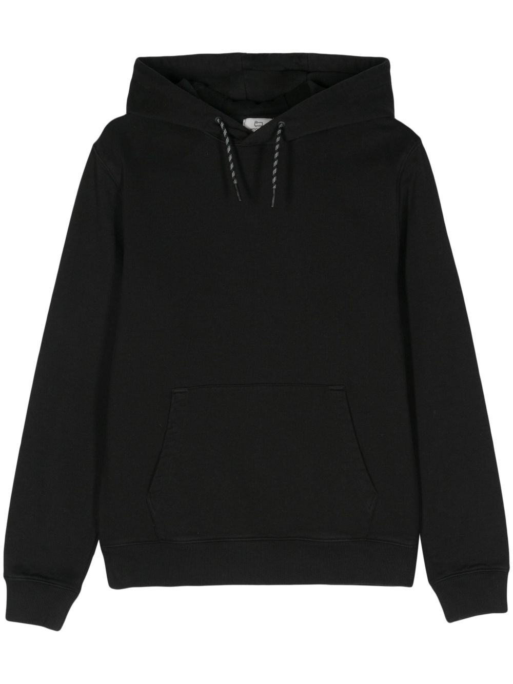 Woolrich 图案标记棉连帽衫 - 黑色
