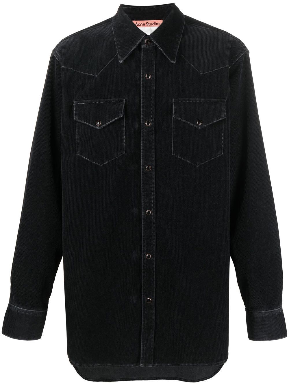 Acne Studios 排扣牛仔衬衫 - 黑色