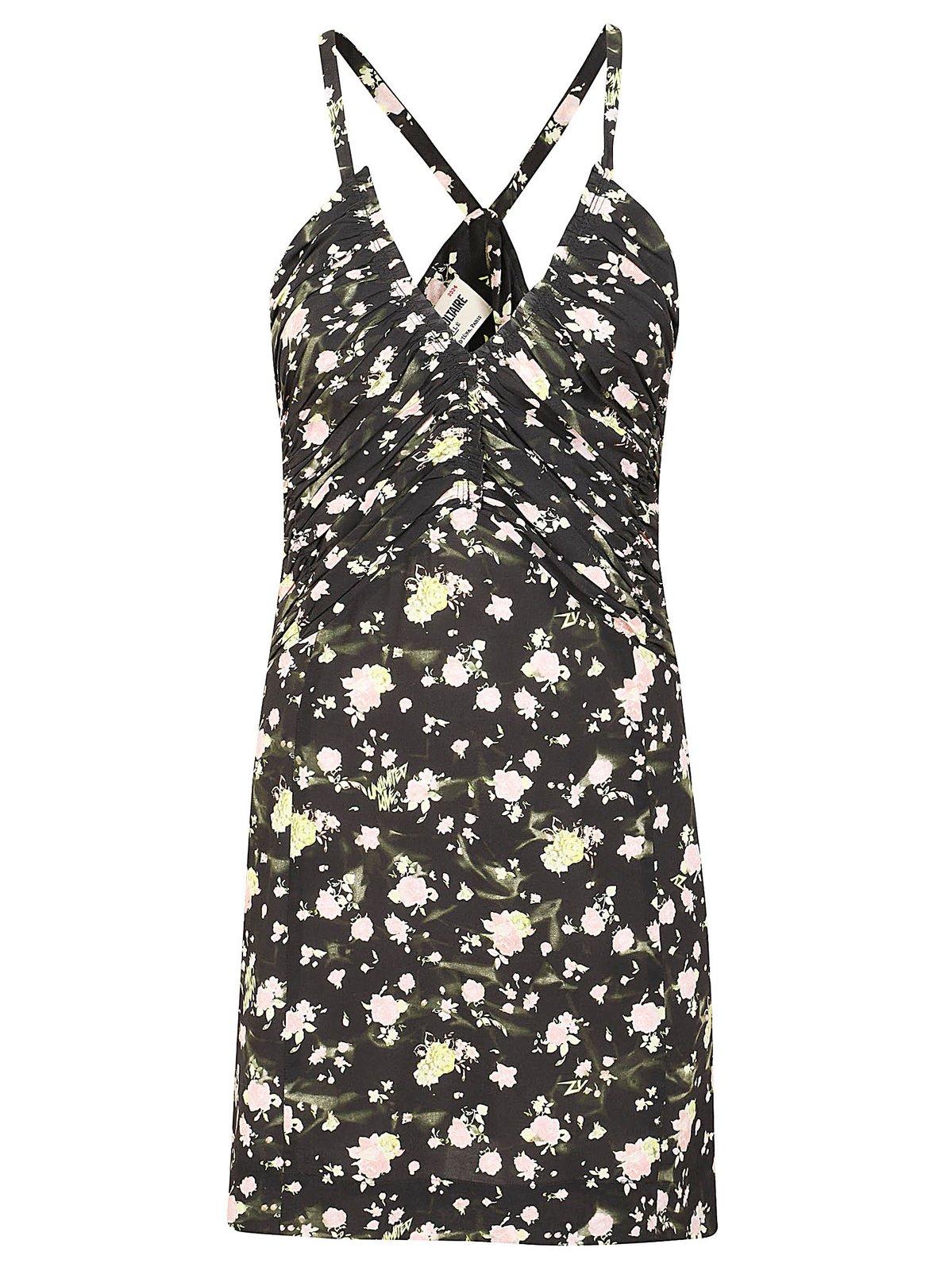 Zadig & Voltaire Randa Crinkled Rose Printed Mini Dress