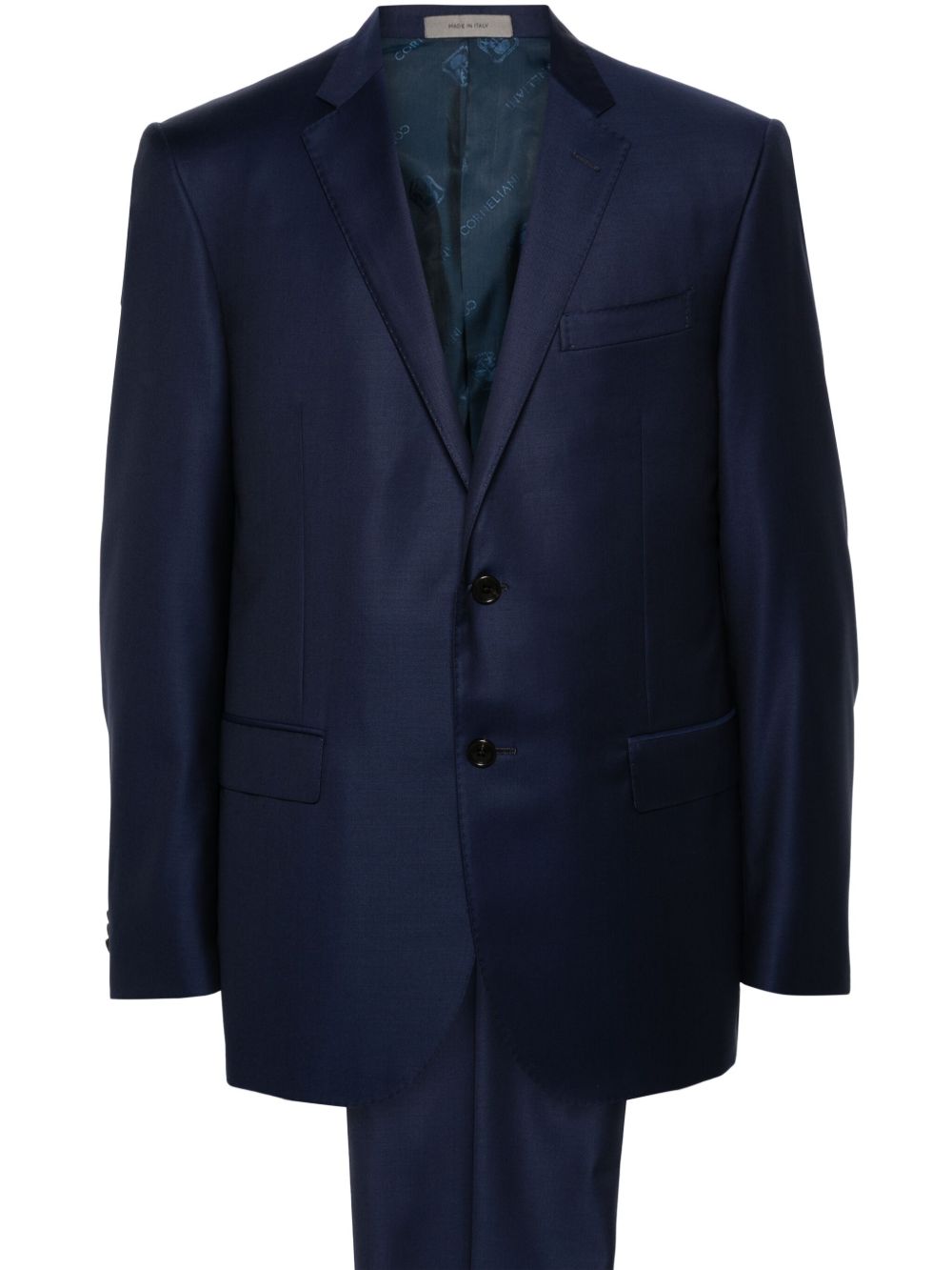 Corneliani 初剪羊毛西装套装 - 蓝色
