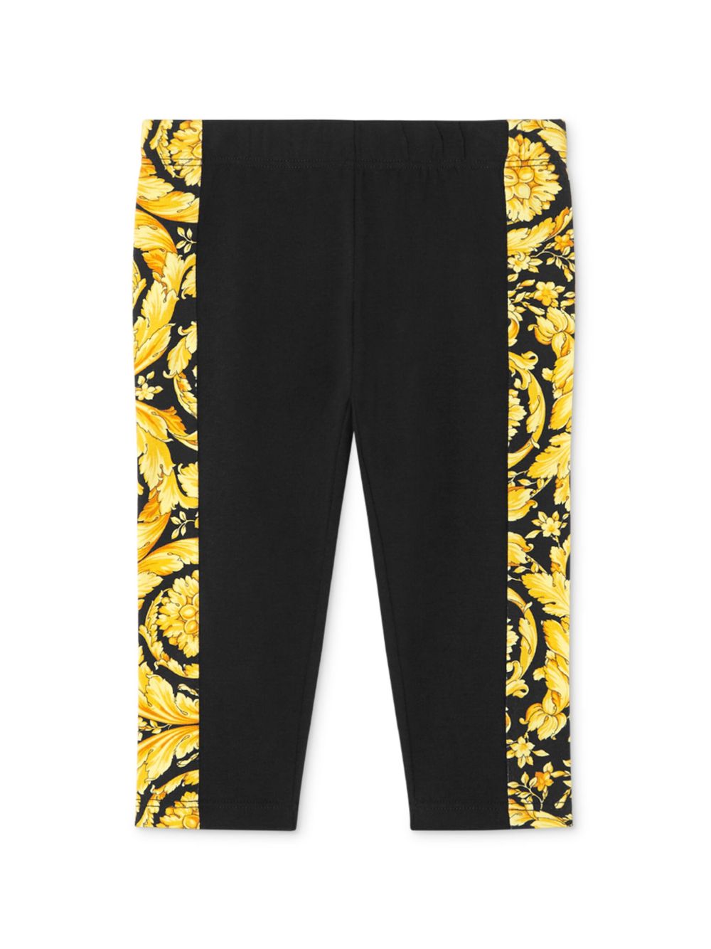 Versace Kids 巴洛克印花棉质打底裤 - 黑色